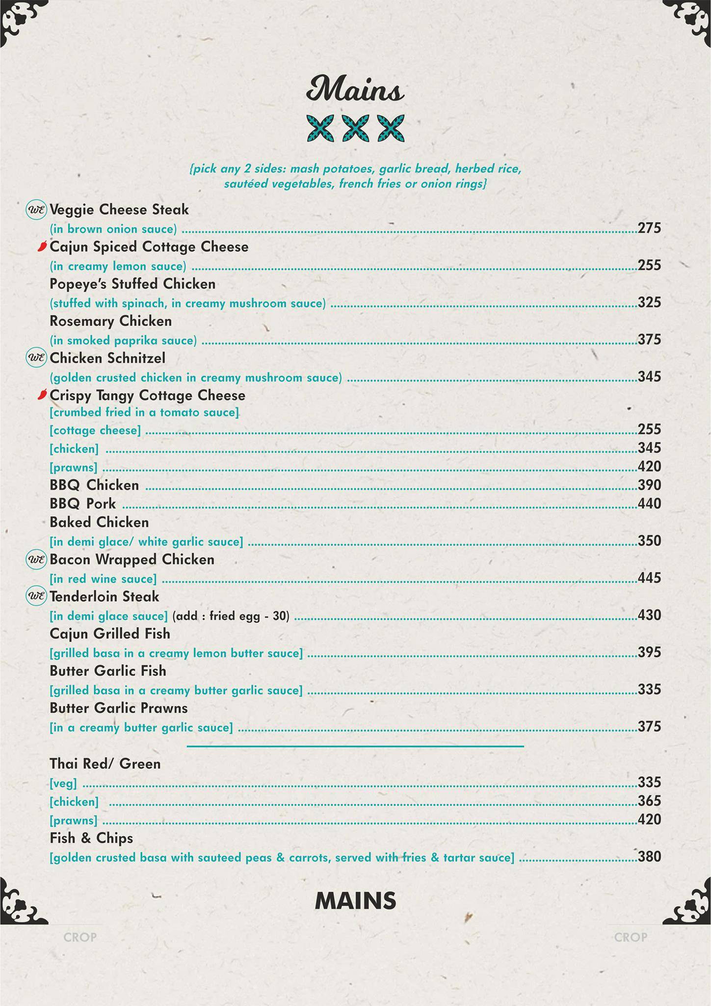 Where Else Diner & Bar menu