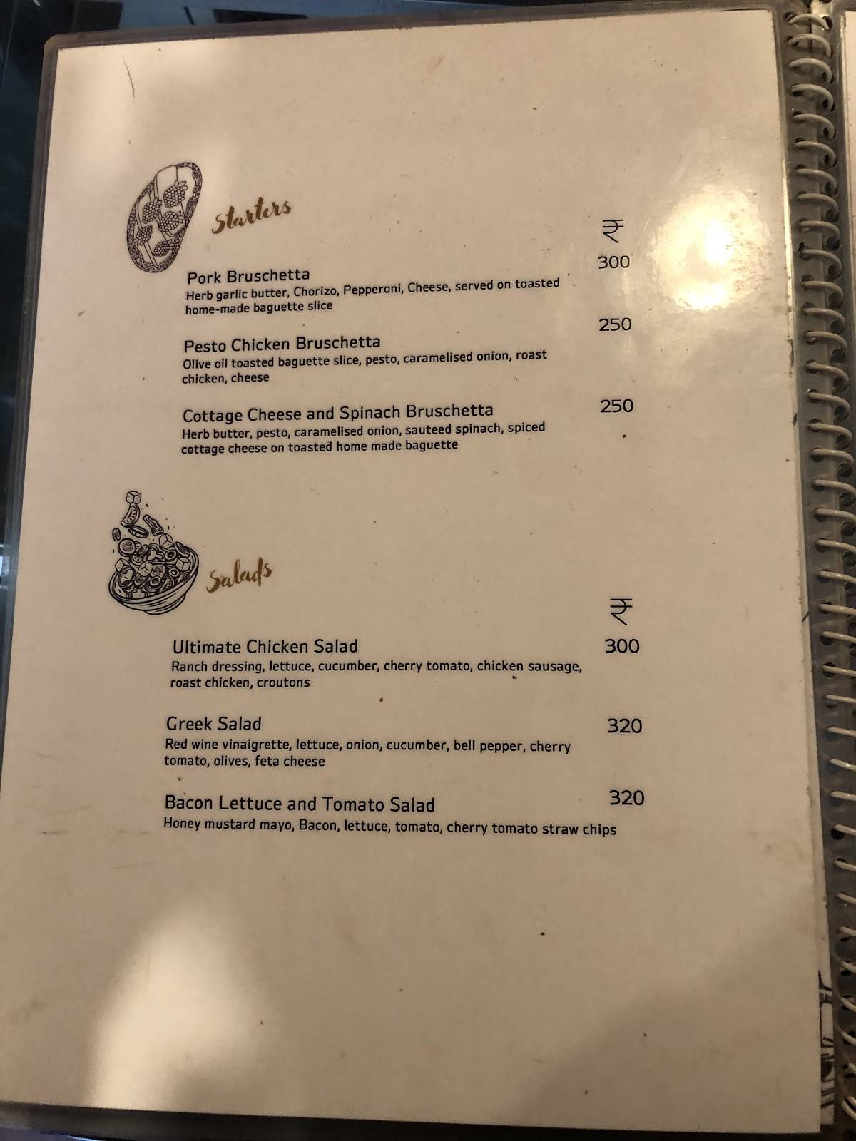 Wildflour Goa Bakery and Cafe menu