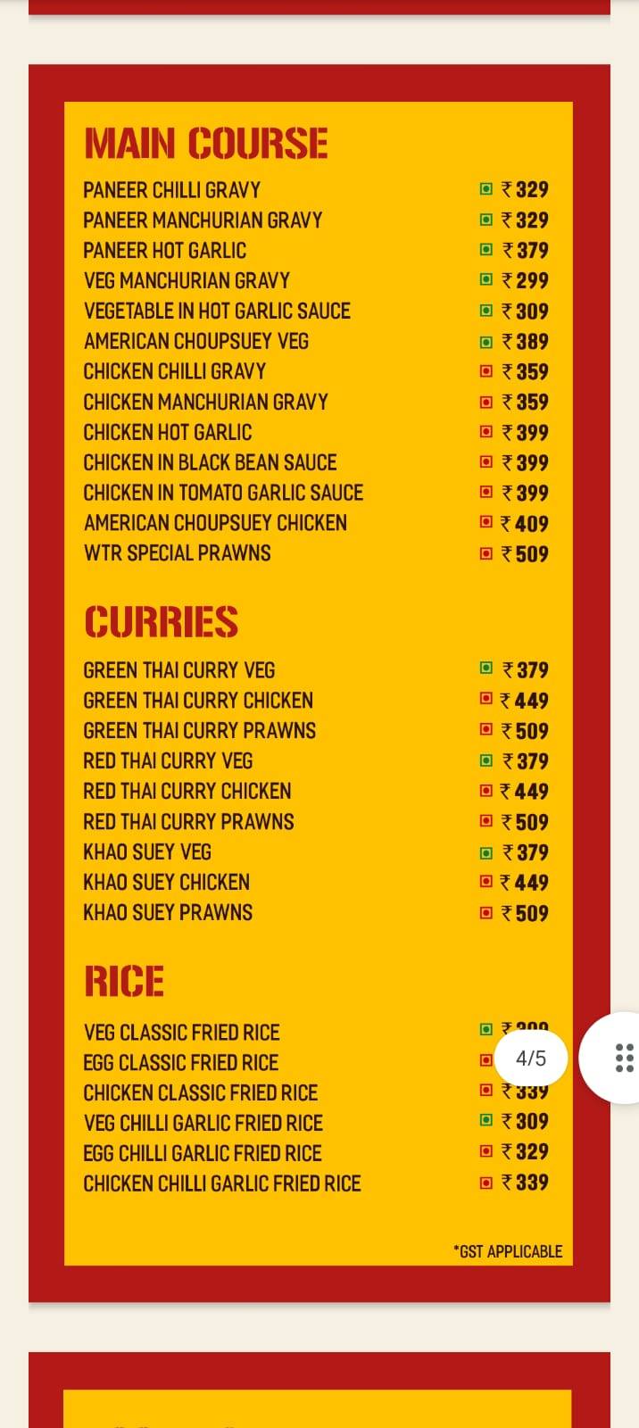 Wok To Remember menu