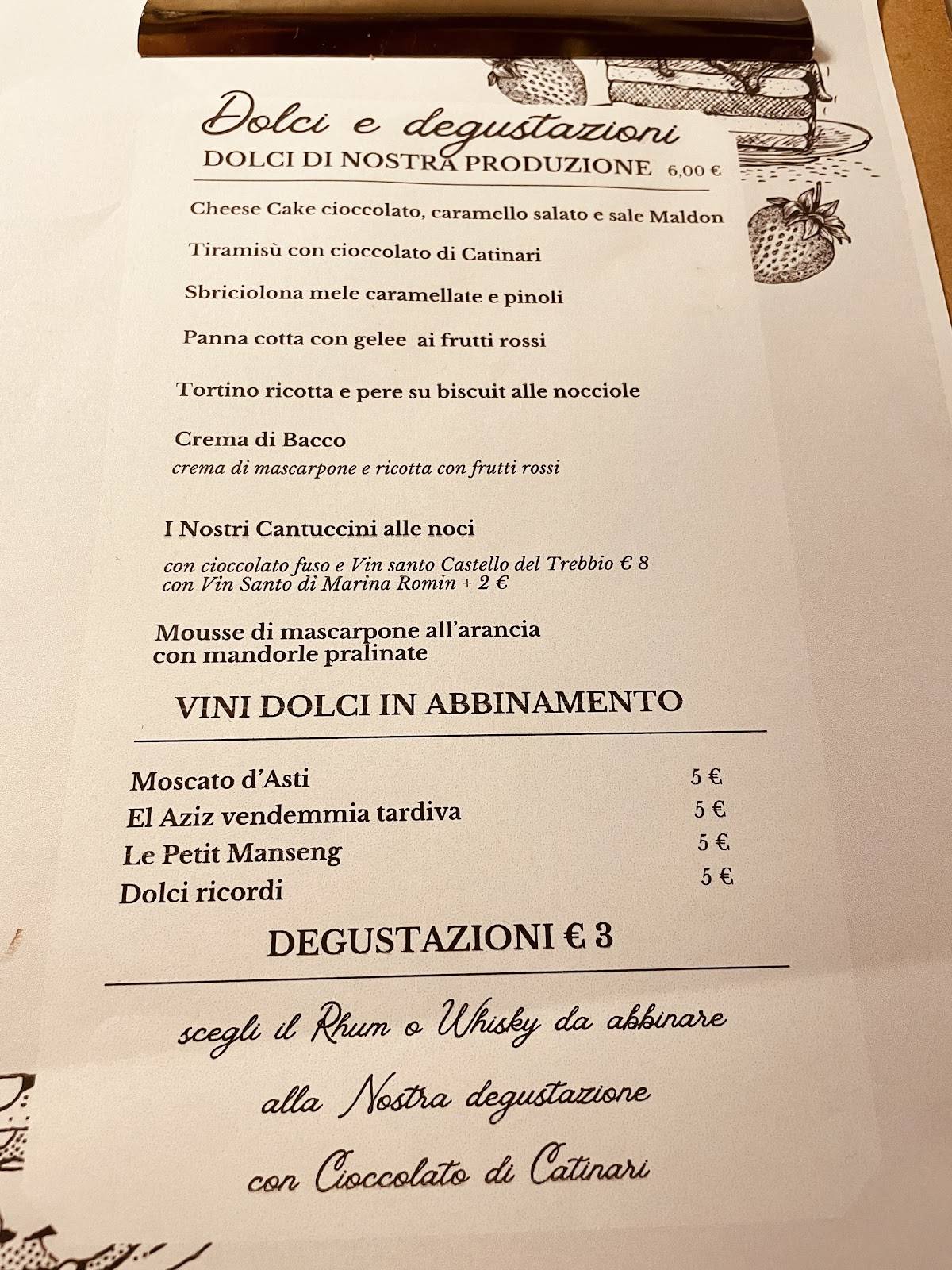 Menu di X Bocca Di Bacco 