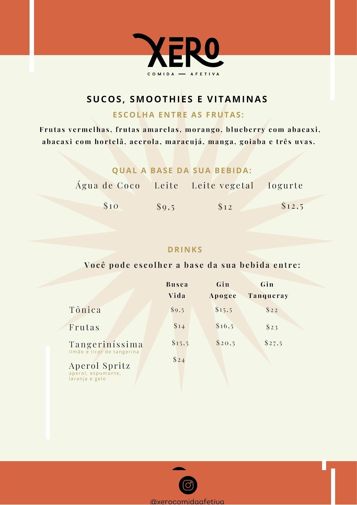 Menu em Xêro Comida Afetiva pub & Bar, Bragança Paulista