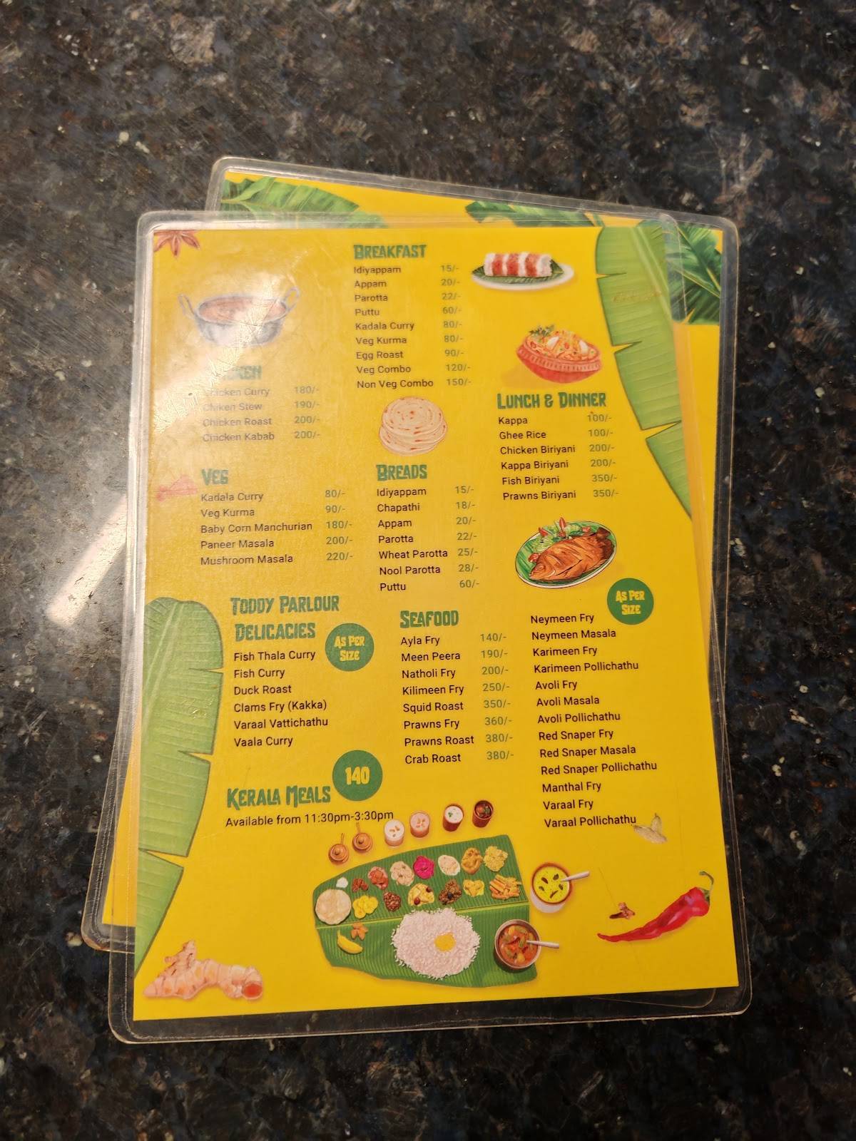 Yumm Keralam menu