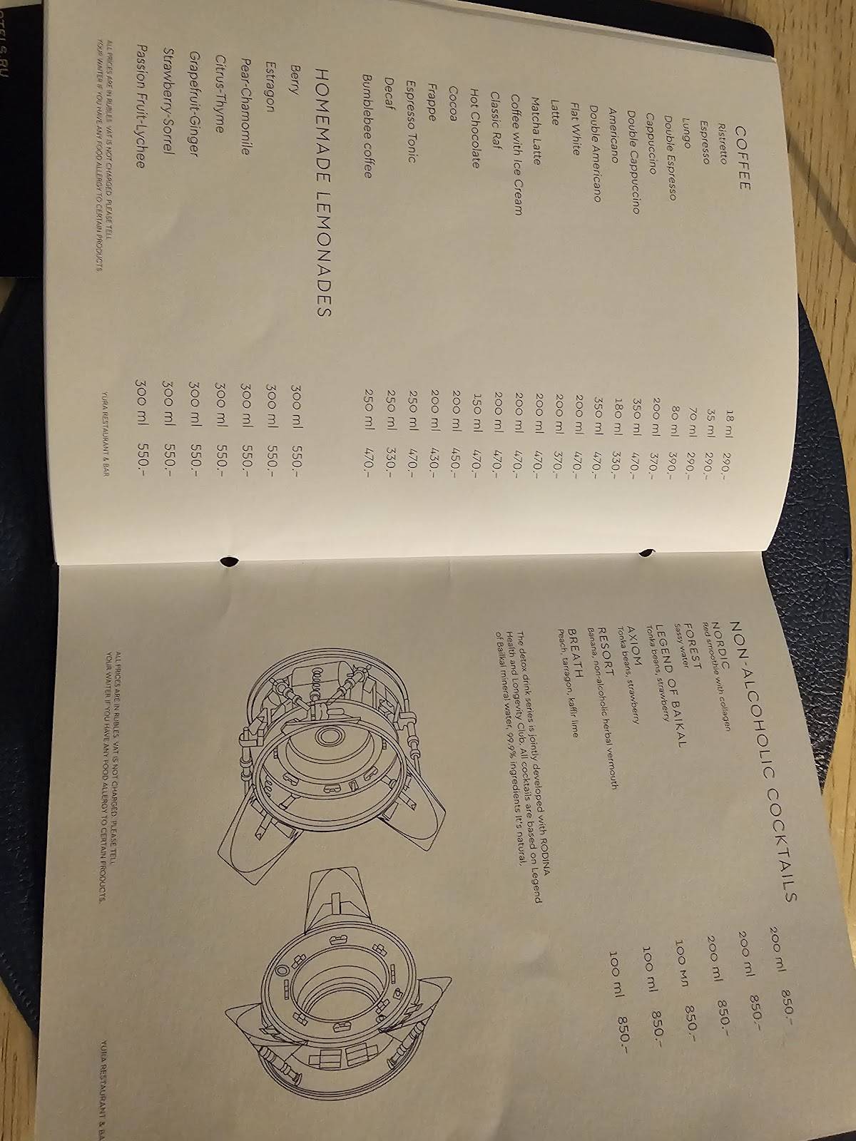 Menu de Yura