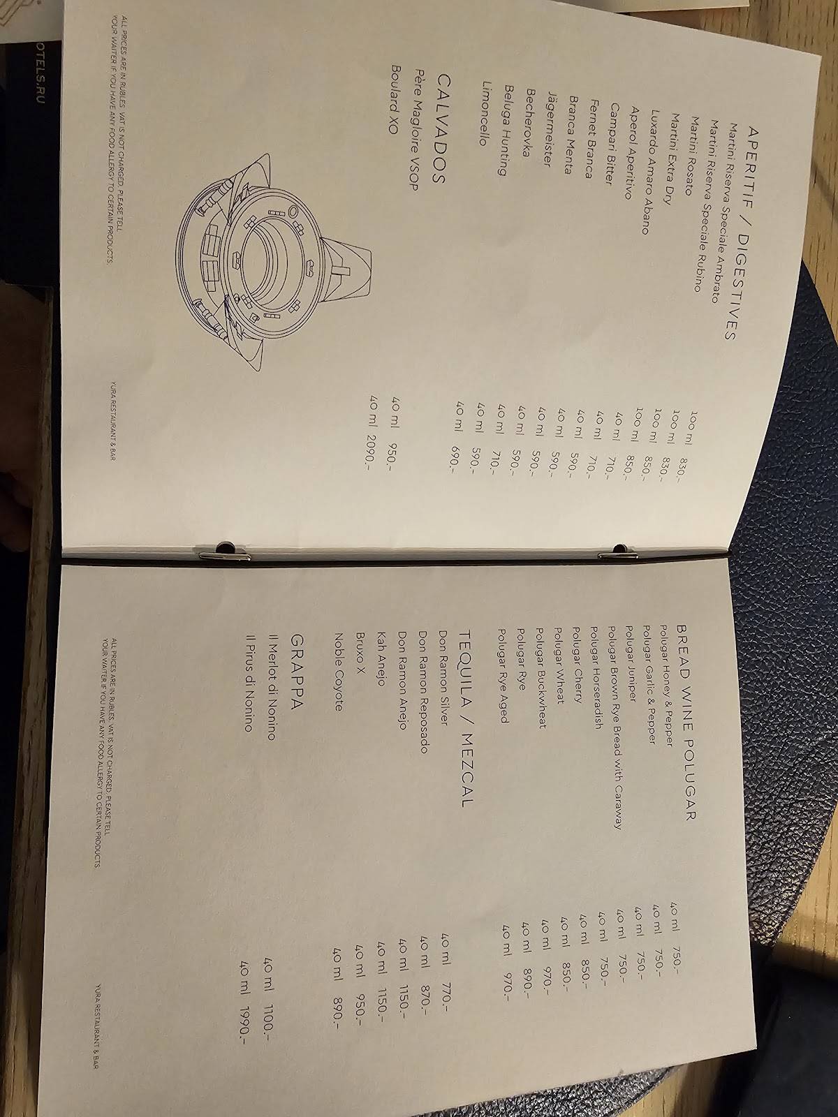 Menu de Yura