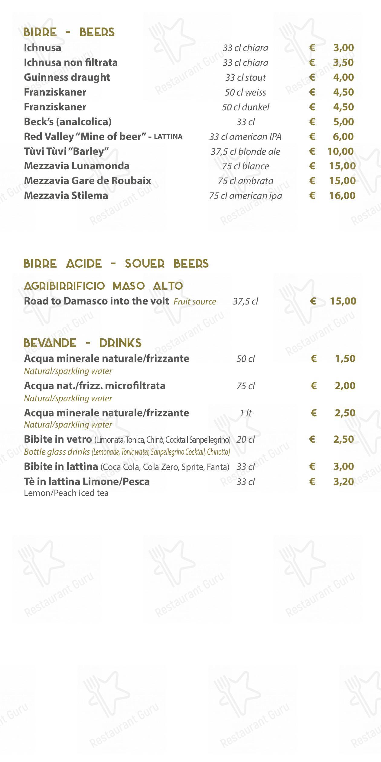 Menu per Zenith Ristorante Pizzeria Enoteco caffè bar