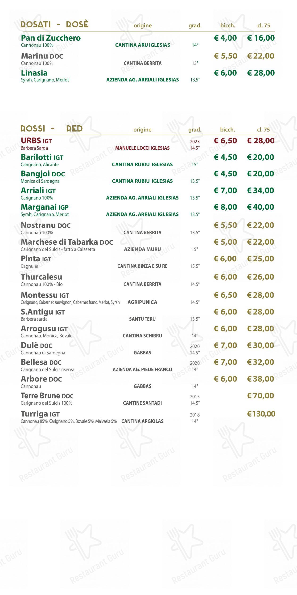 Menu di Zenith Ristorante Pizzeria Enoteco - Menu