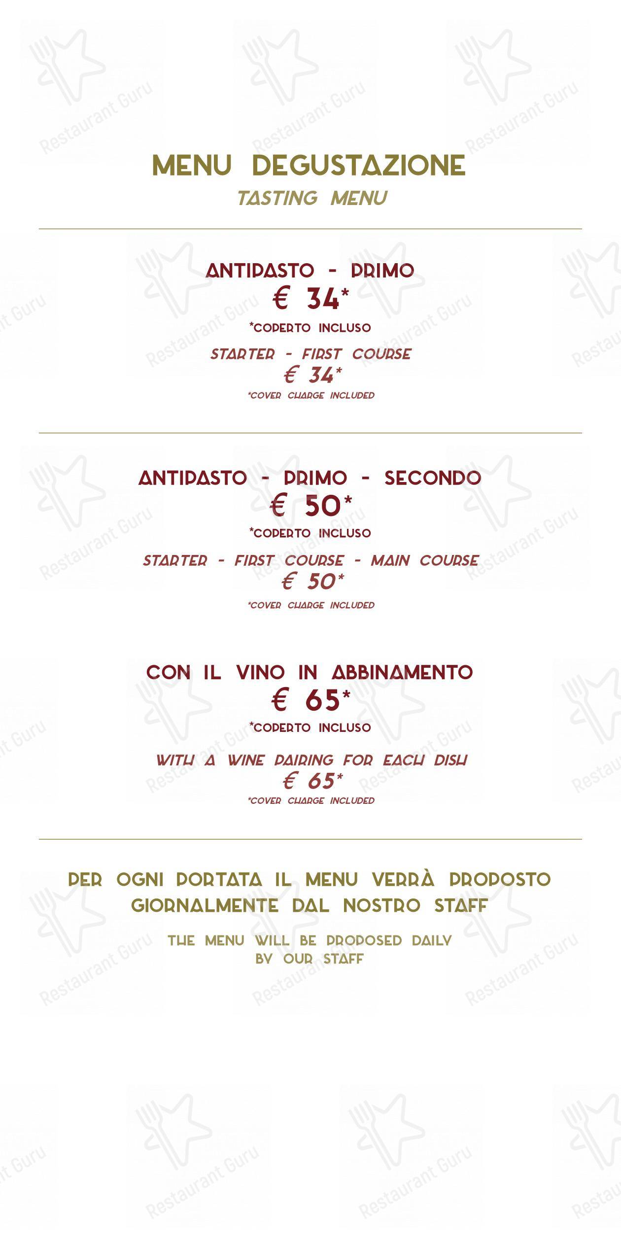 Zenith Ristorante Pizzeria Enoteco in Iglesias - Menu bar