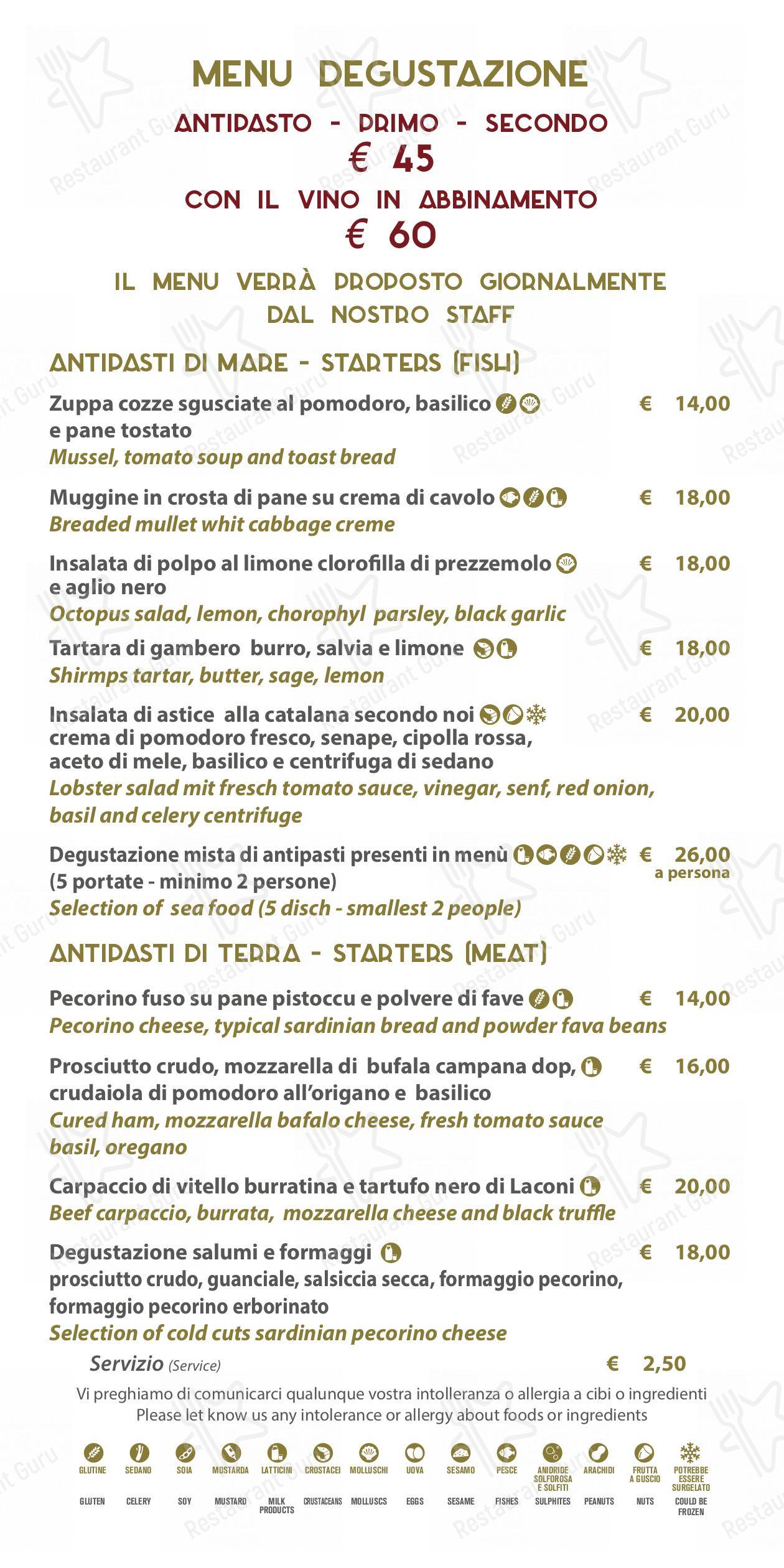 Zenith Ristorante Pizzeria Enoteco in Iglesias - Menu