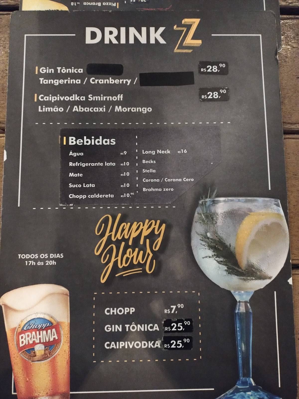ZZ Pizza Elétrica cardápio