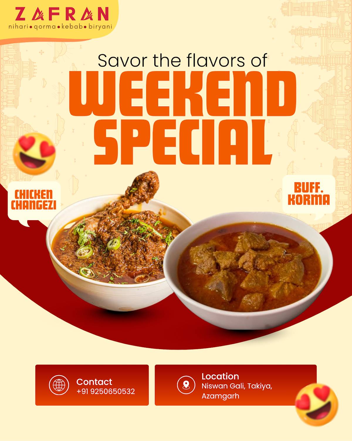 Zafran menu