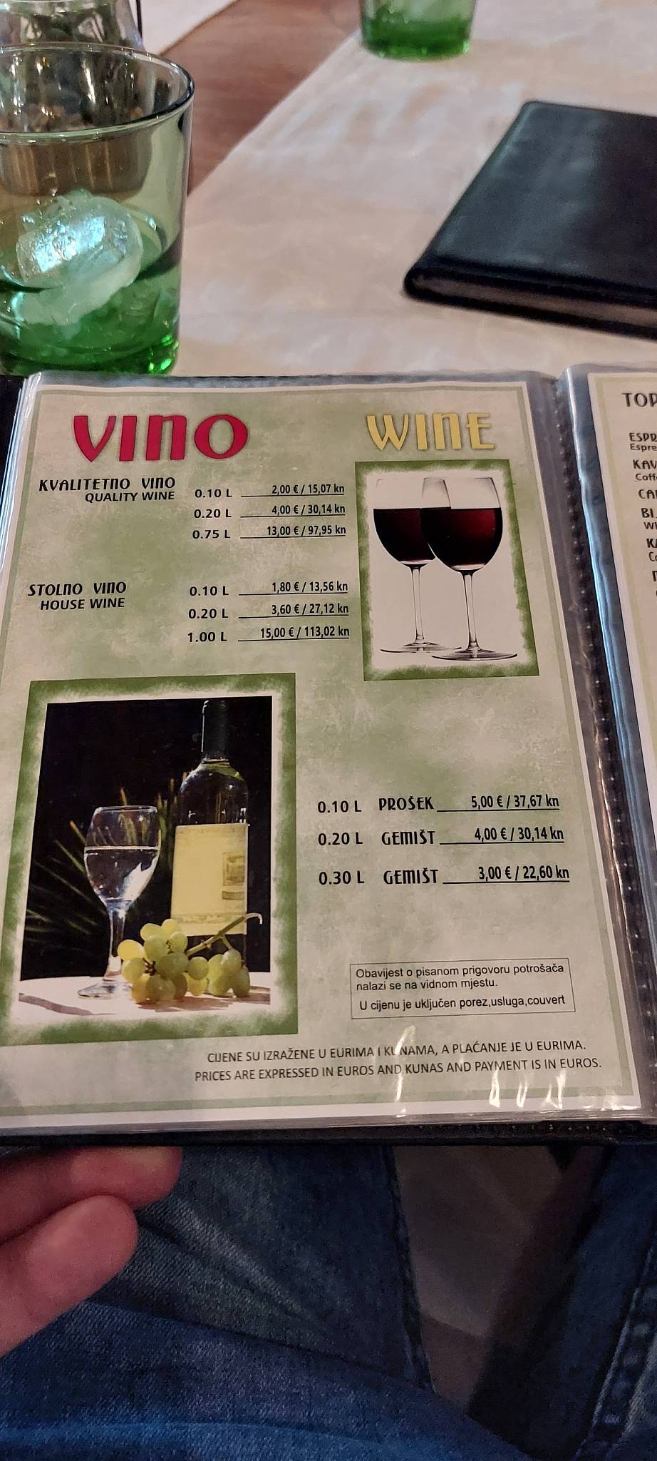 Menu de Zalogajnica "Rade"