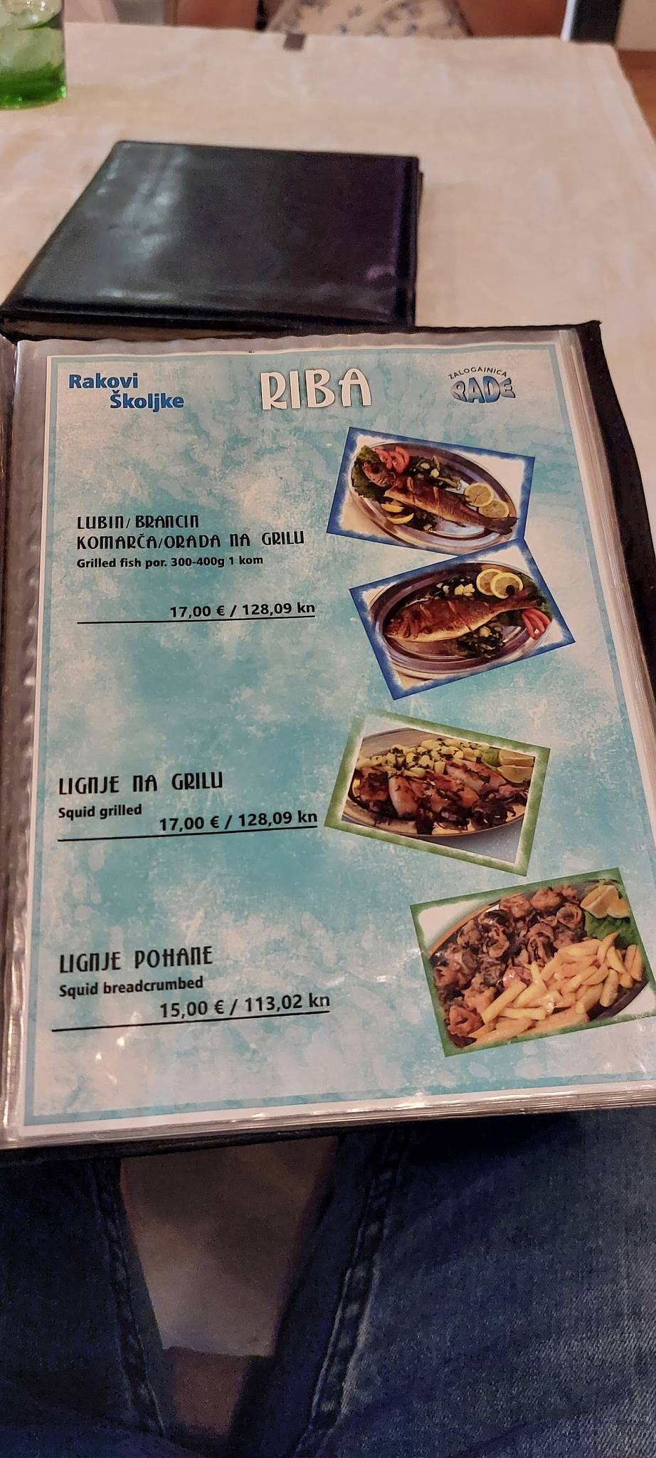 Menu de Zalogajnica "Rade"