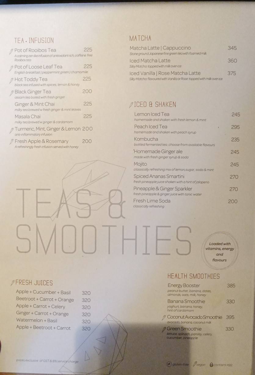 Zen Cafe menu