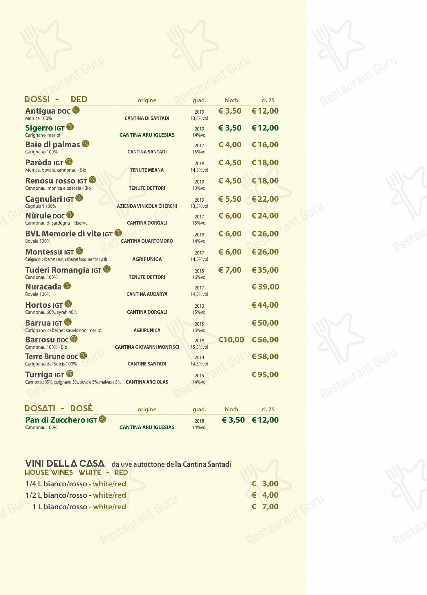 Основное меню per Zenith Ristorante Pizzeria Enoteco in Iglesias