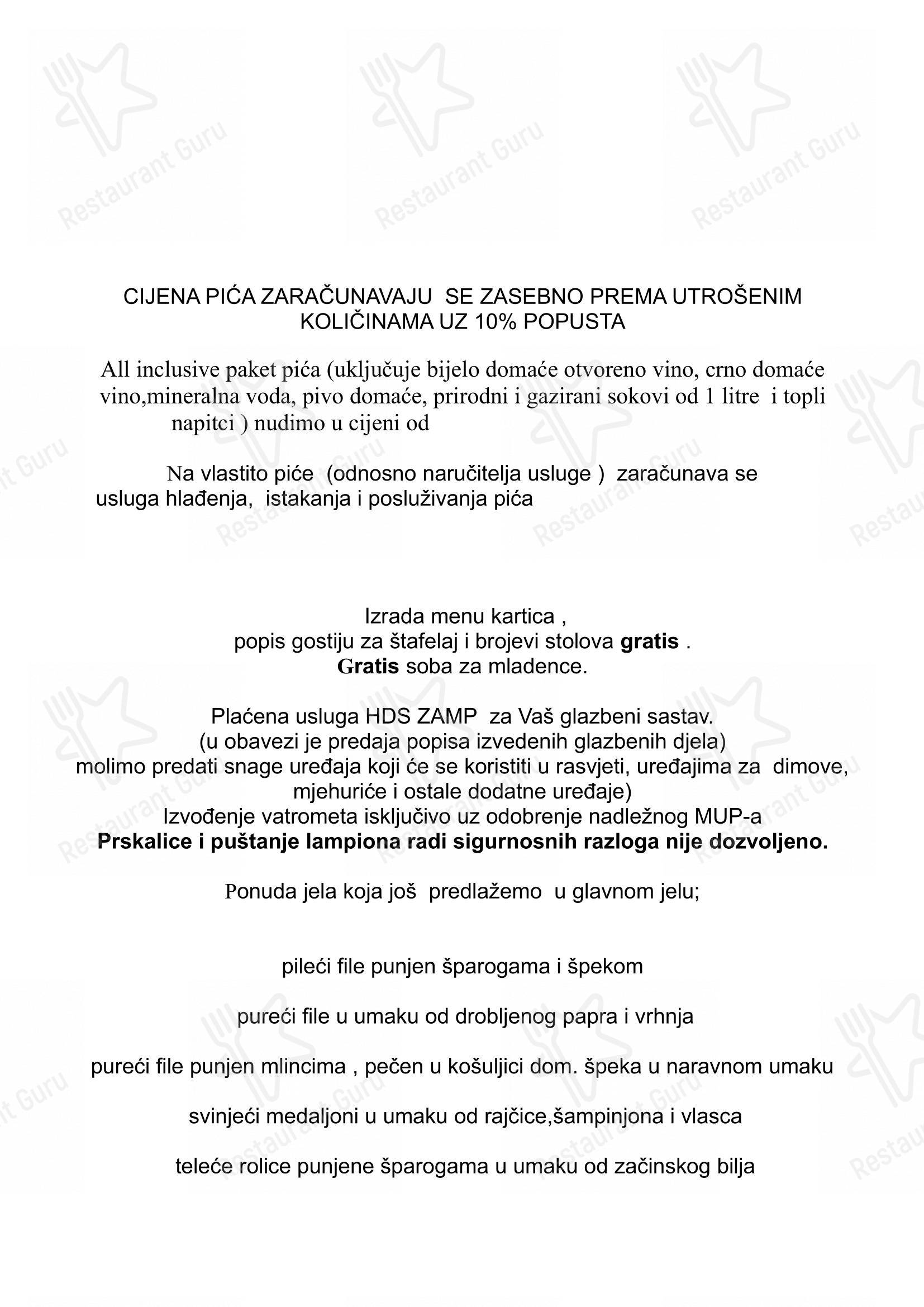 Menu di Zlatne Gorice - Детское