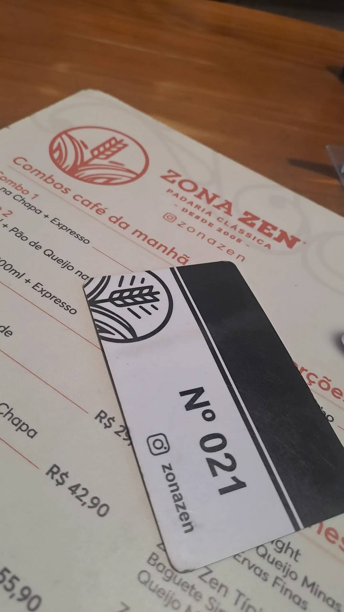 Zona Zen cardápio