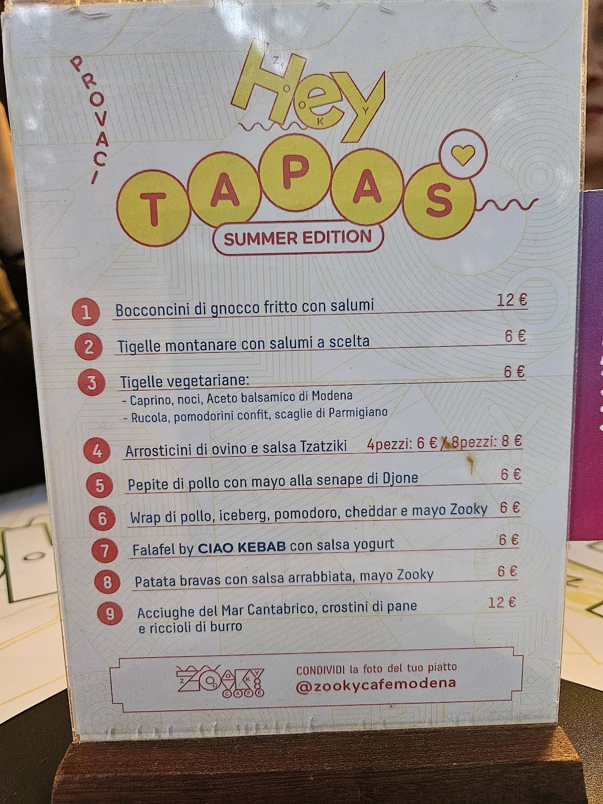 Menu di Zooky Cafè 