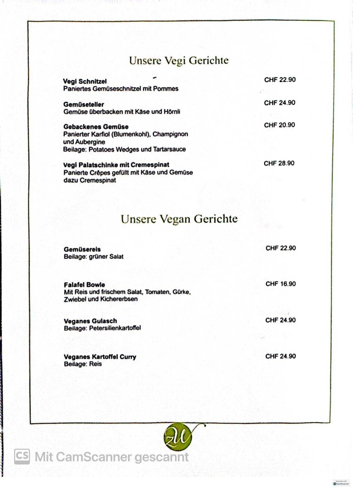 Menu di Zum Wiener Restaurant 