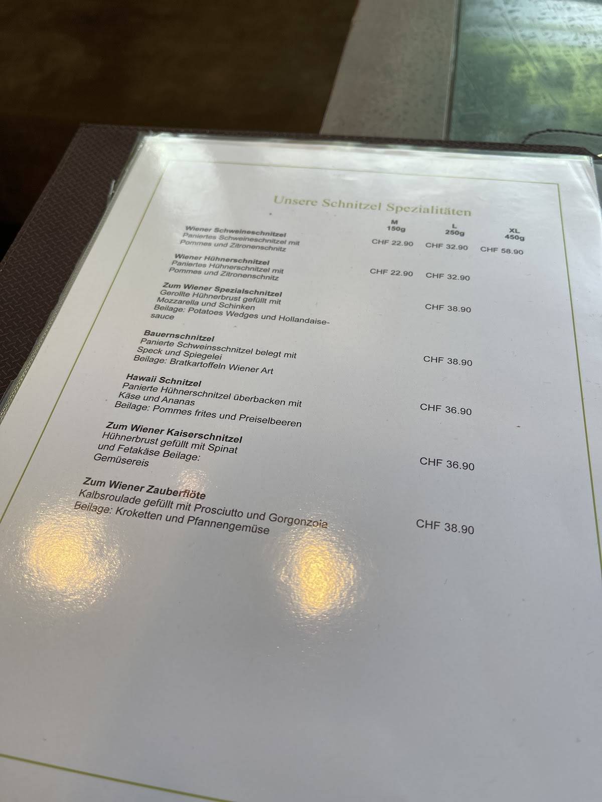 Menu di Zum Wiener Restaurant 