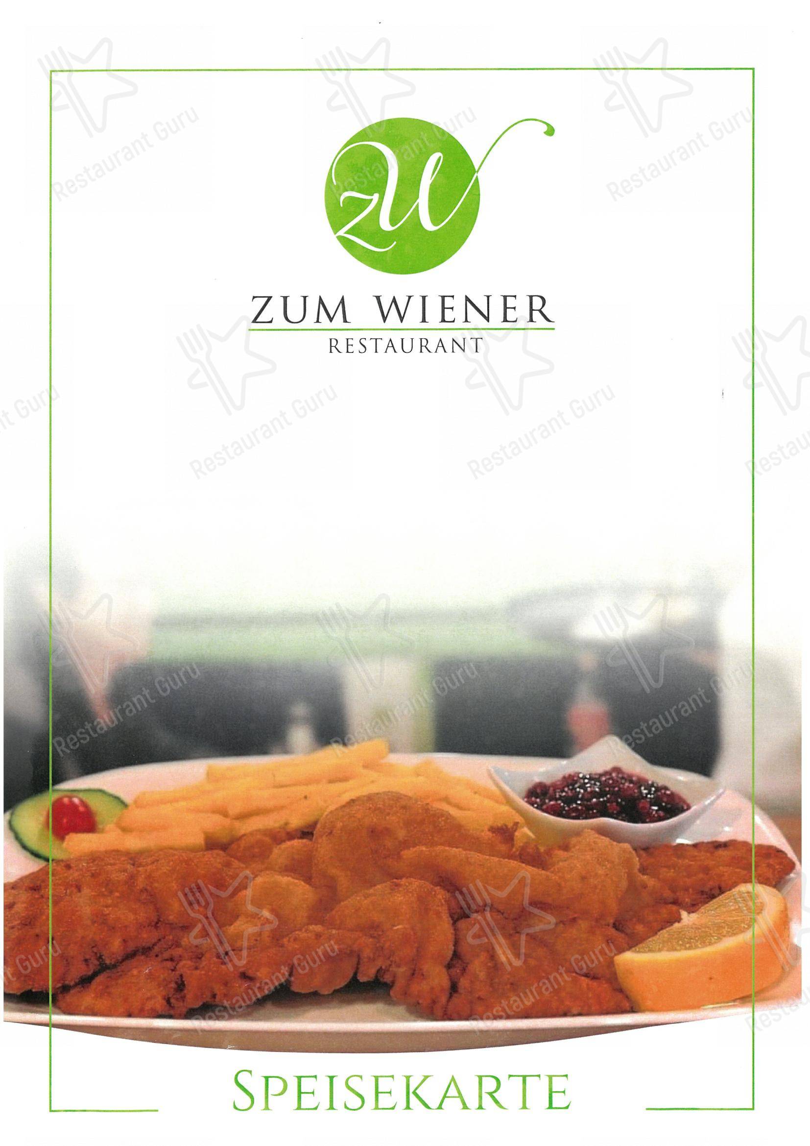 Menu di Zum Wiener Restaurant - Menu