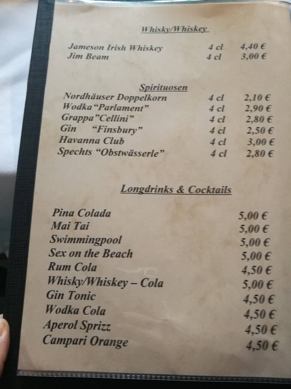 Speisekarte Von Zur Deutschen Friedenseiche Restaurant Salzatal