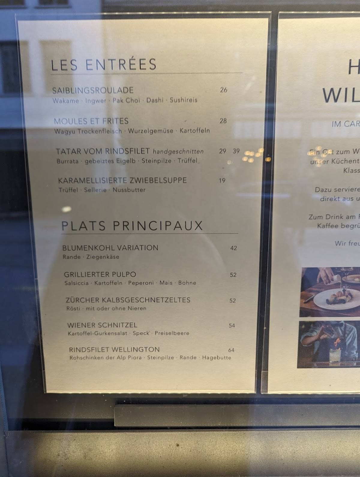 Menu di Carlton 