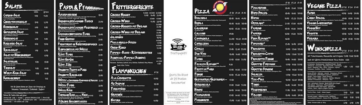 Menu di Filo Pizza (ex. Flying Pizza) 