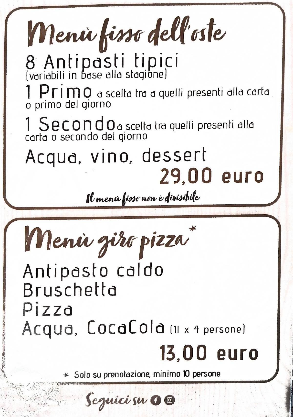 Menu di Zza' Maria 