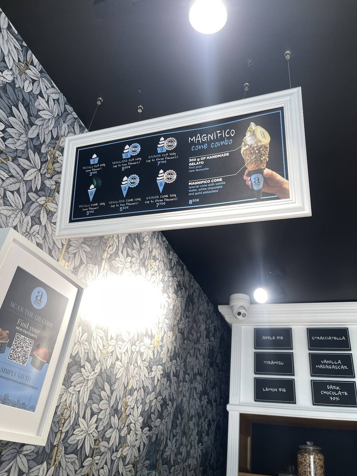 Menu di aROMA gelato experience Boutique Betina 