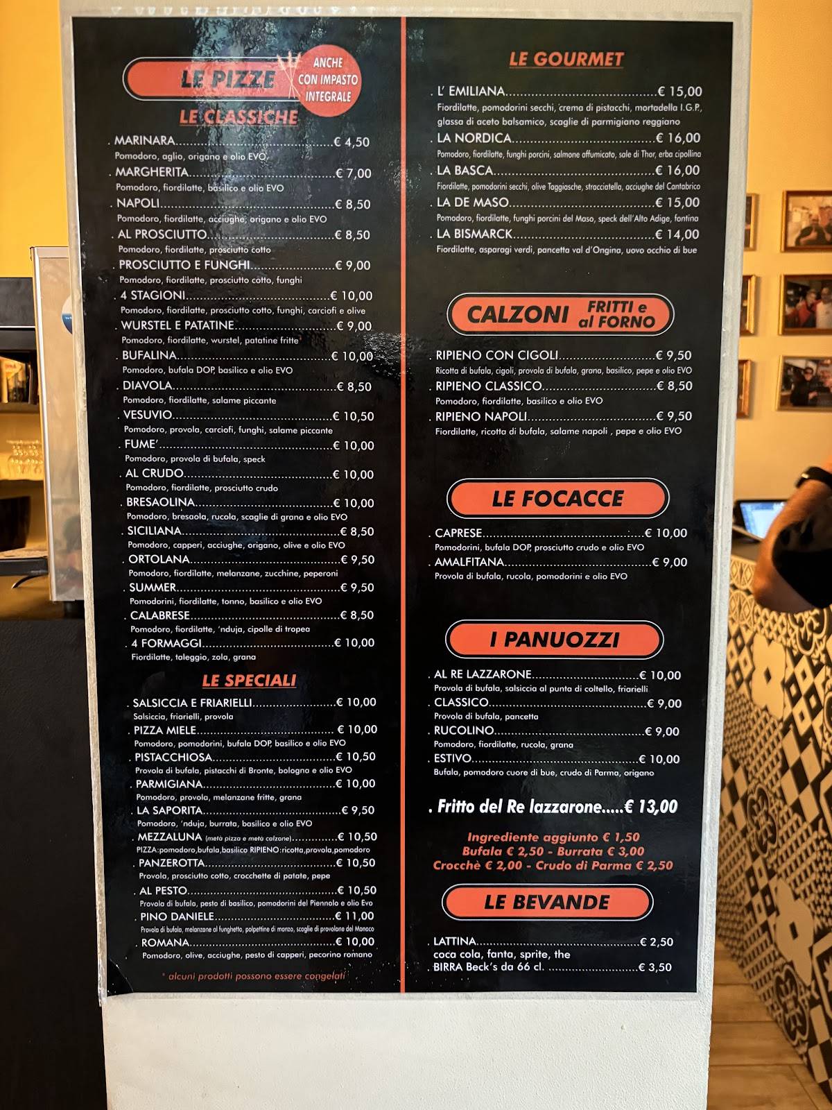Menu di Osteria Pizzeria al Re Lazzarone 