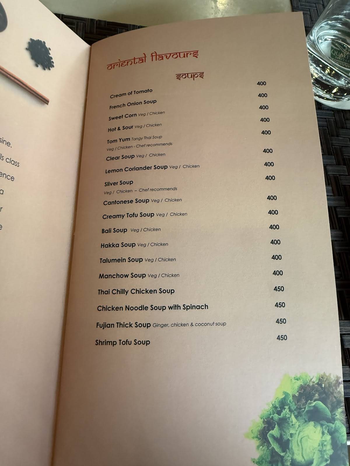 aromas gourmet dining menu