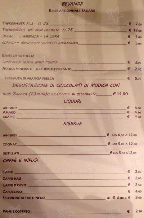 Menu de Andry