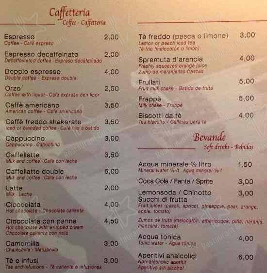 Menu di Bar Belli 