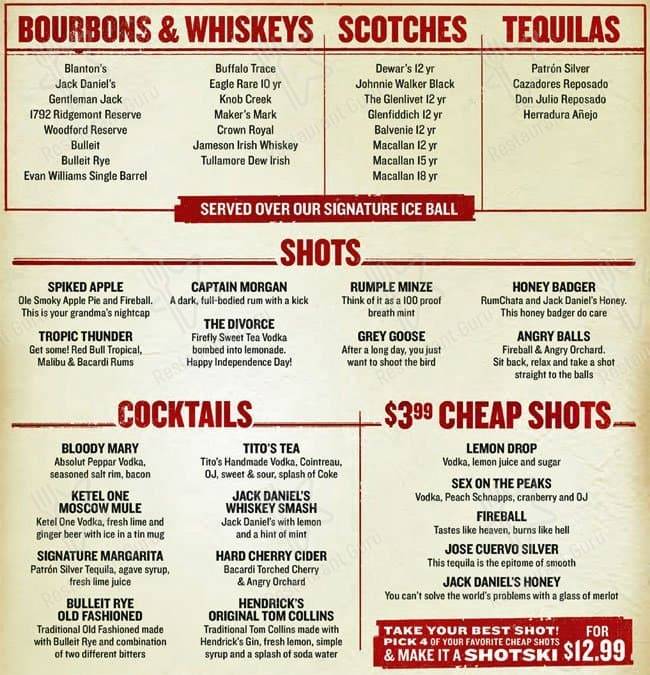 Twin Peaks menu