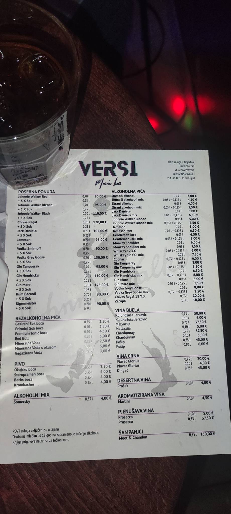 Menu di cafe Versi 