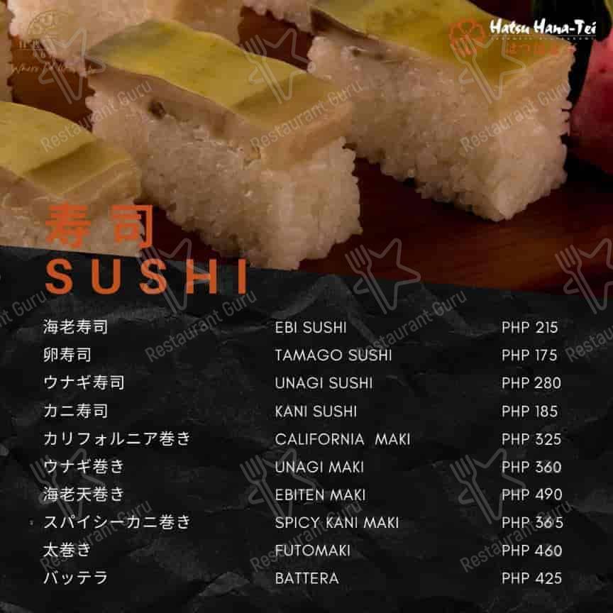 Menu At Hatsu Hana Tei Restaurant, Makati, Herald Suites