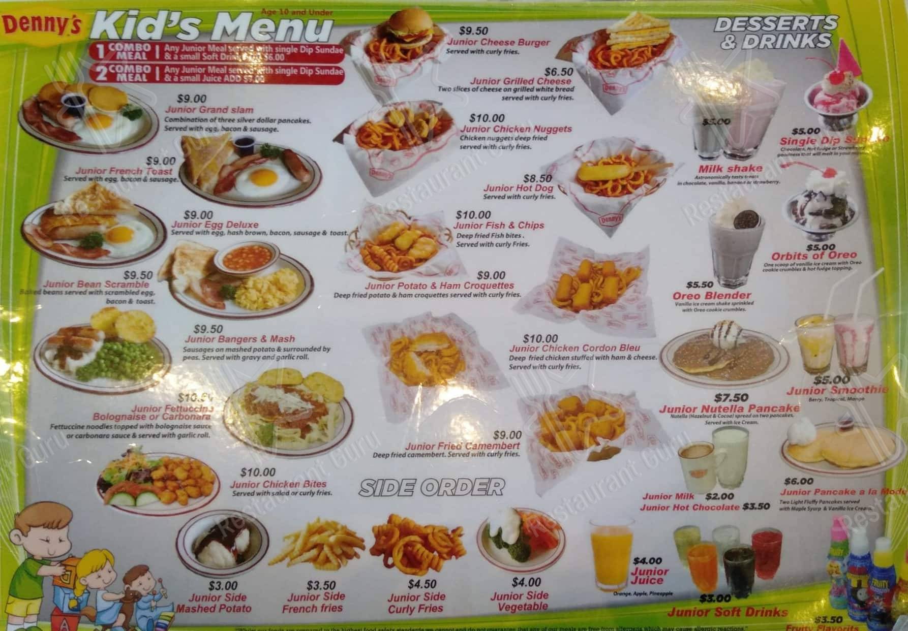 Denny's Hobson Street menu