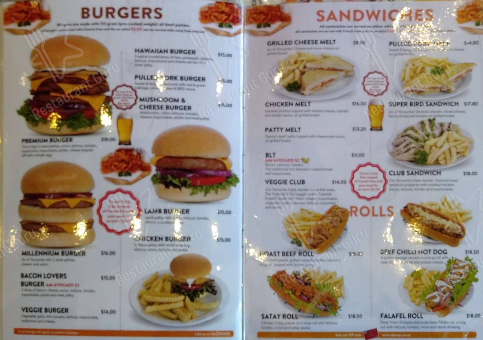 Denny's Hobson Street menu