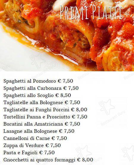 Menu di La Mela Stregata 