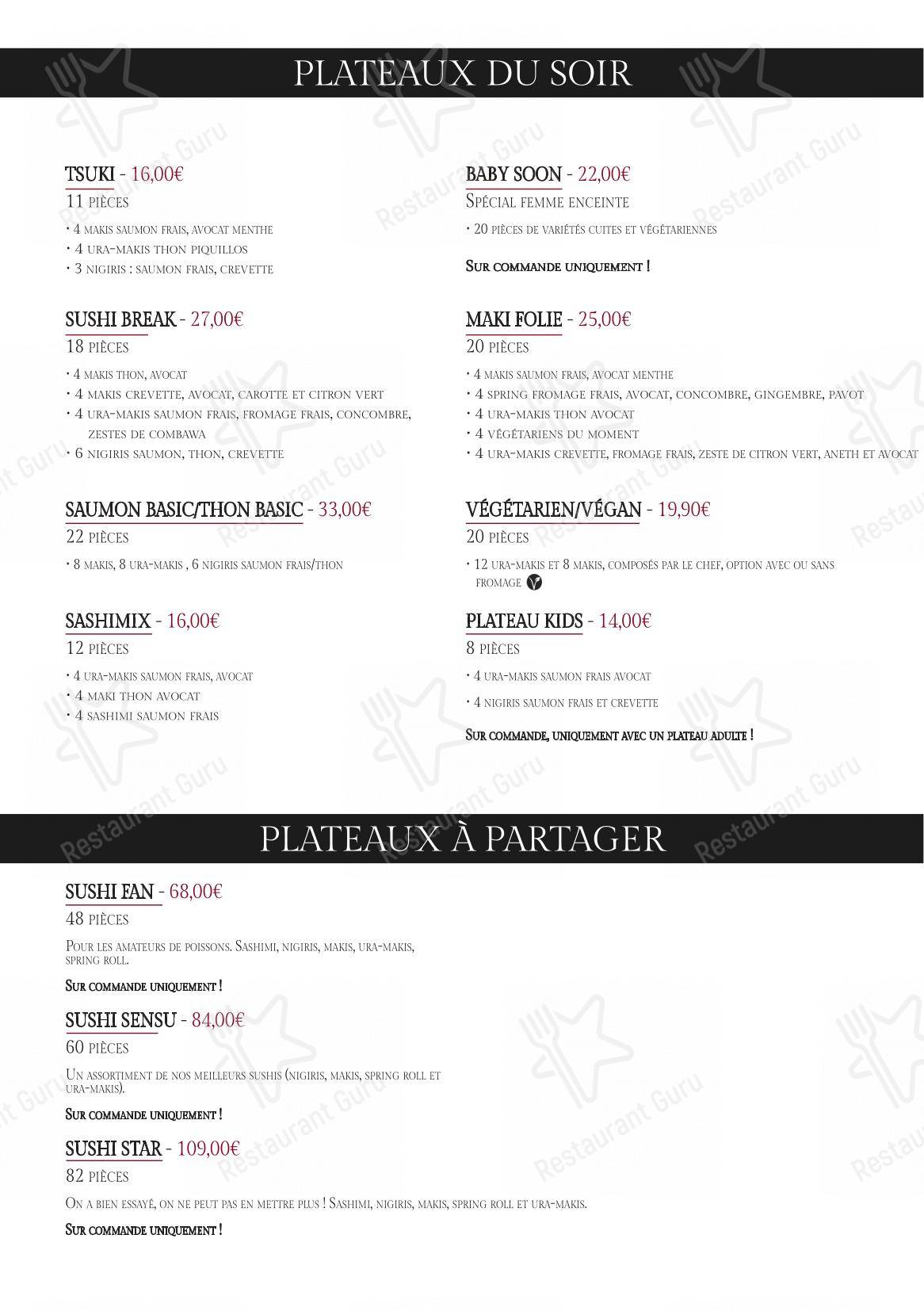 Menu pour Sushi San Labenne dans Labenne