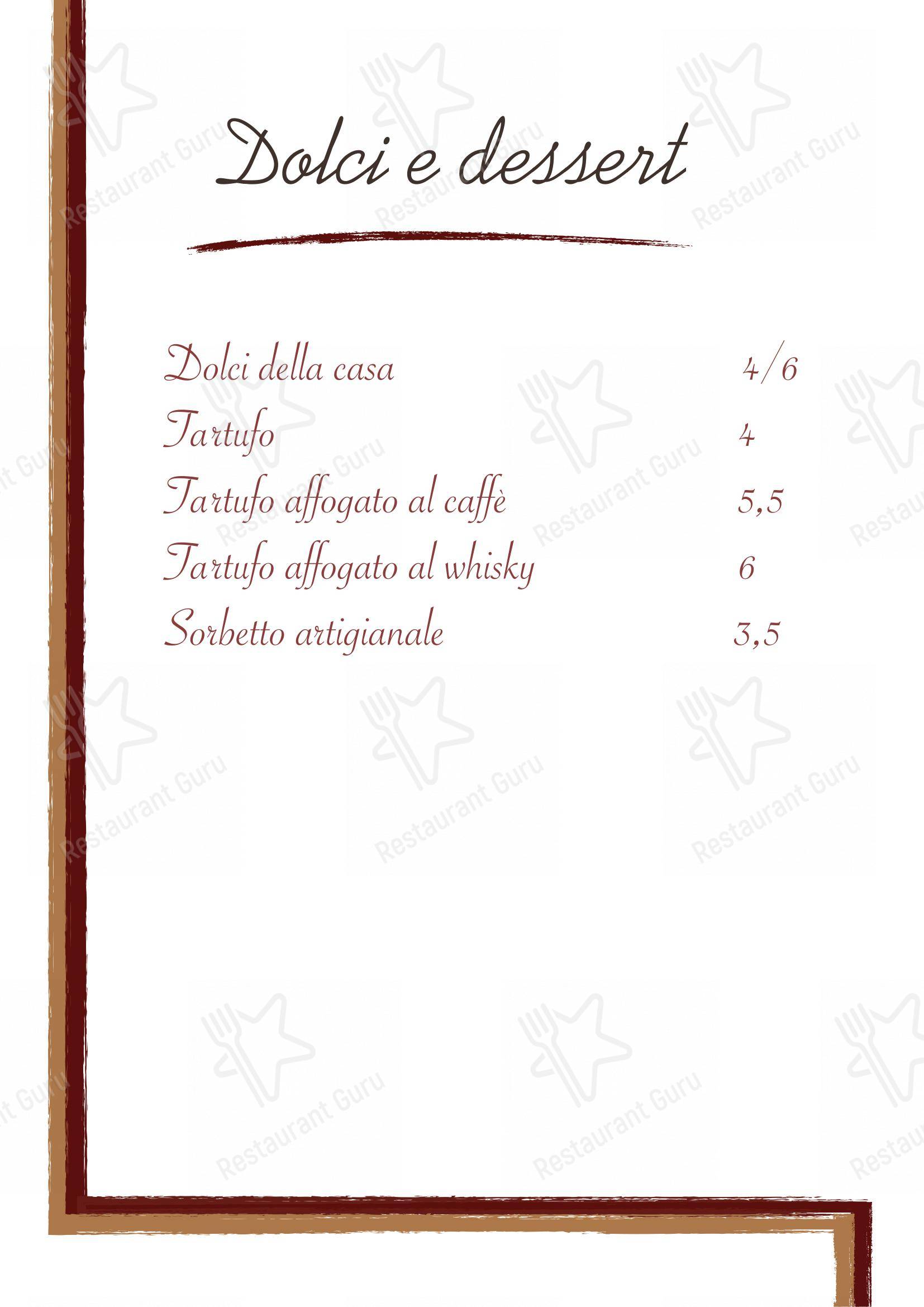 菜单 per Belvedere in Trebaseleghe
