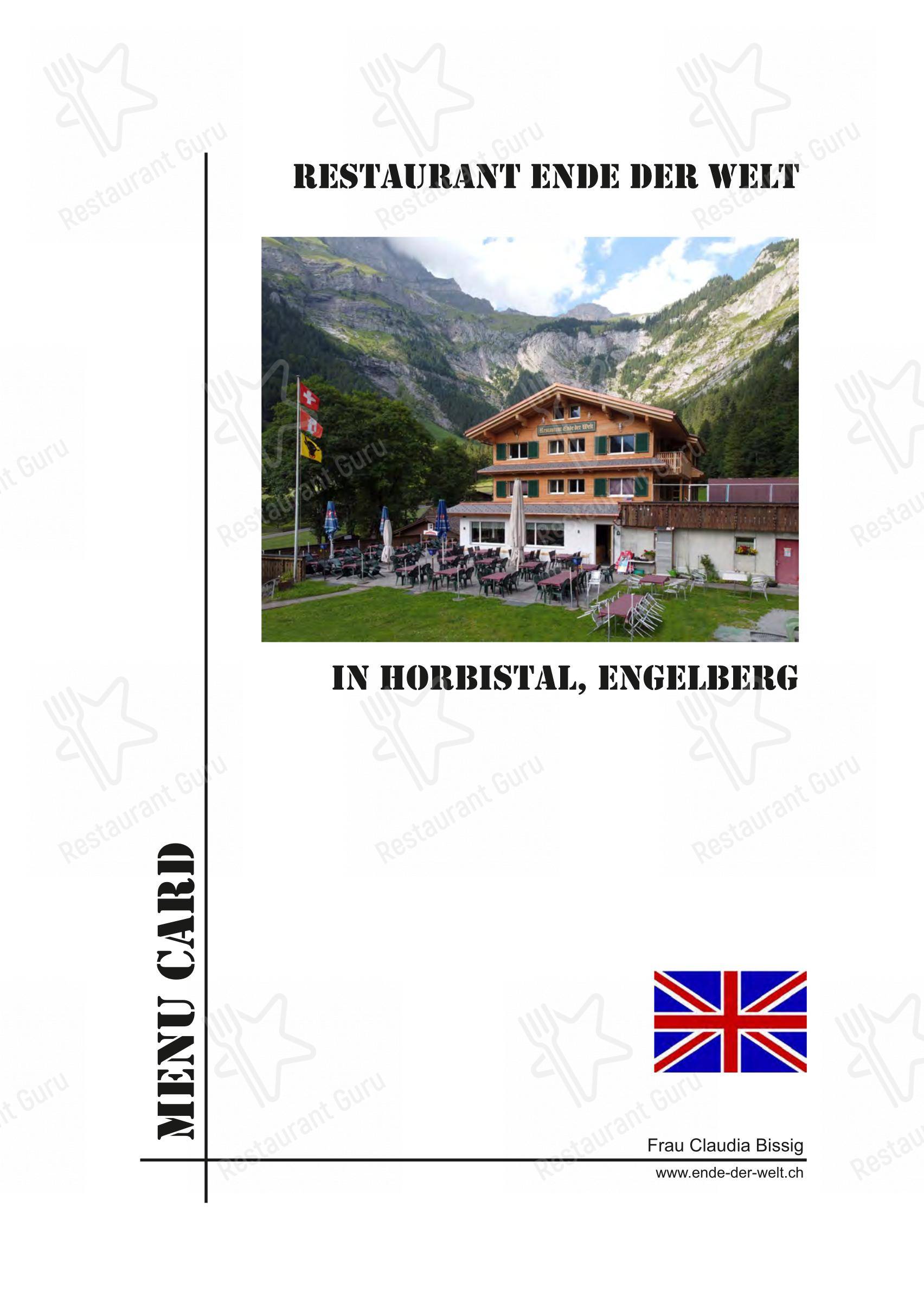 Коктейльная карта per Restaurant Ende der Welt ristorante