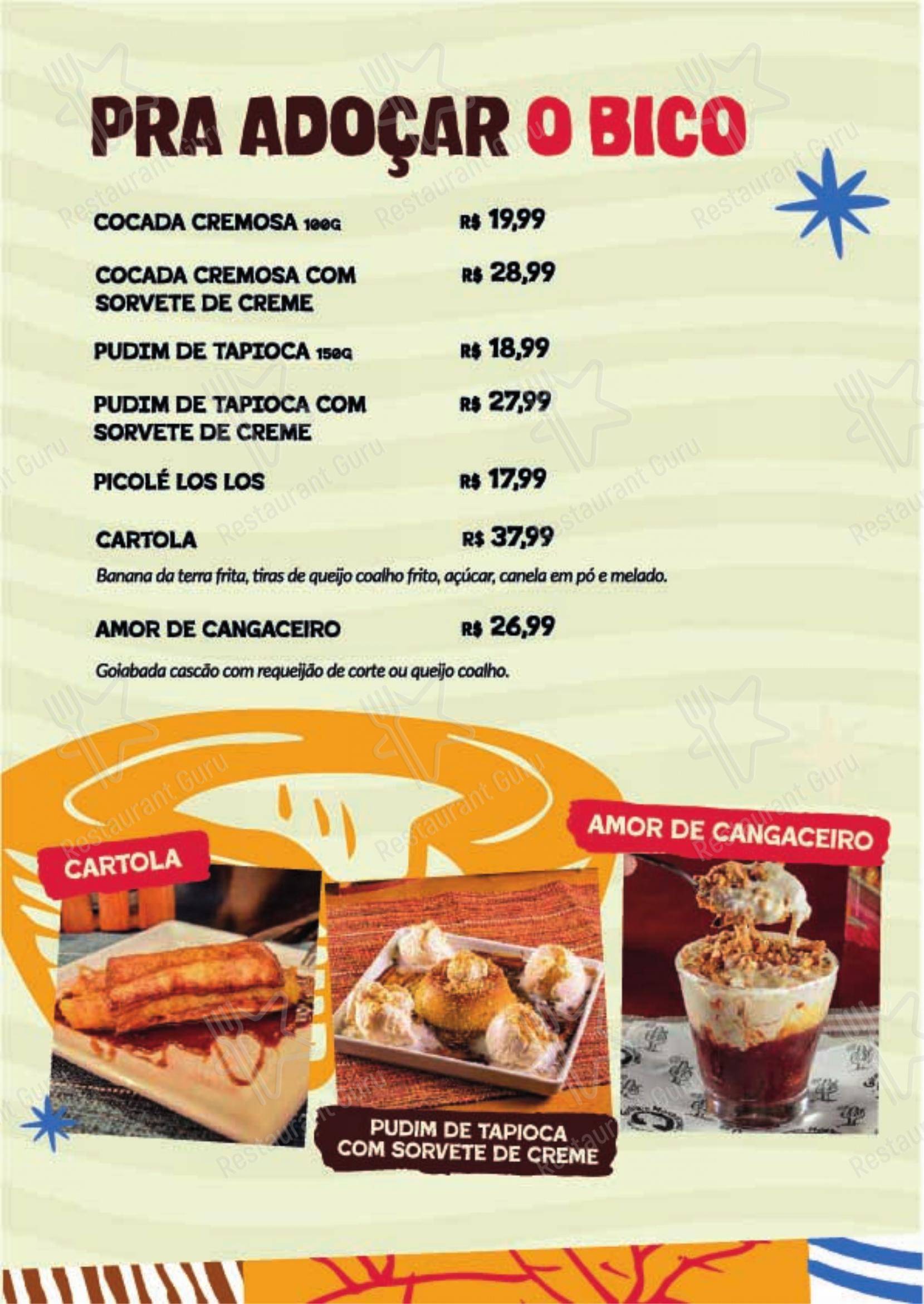 Menu para Gigante Nordestino em Rio de Janeiro