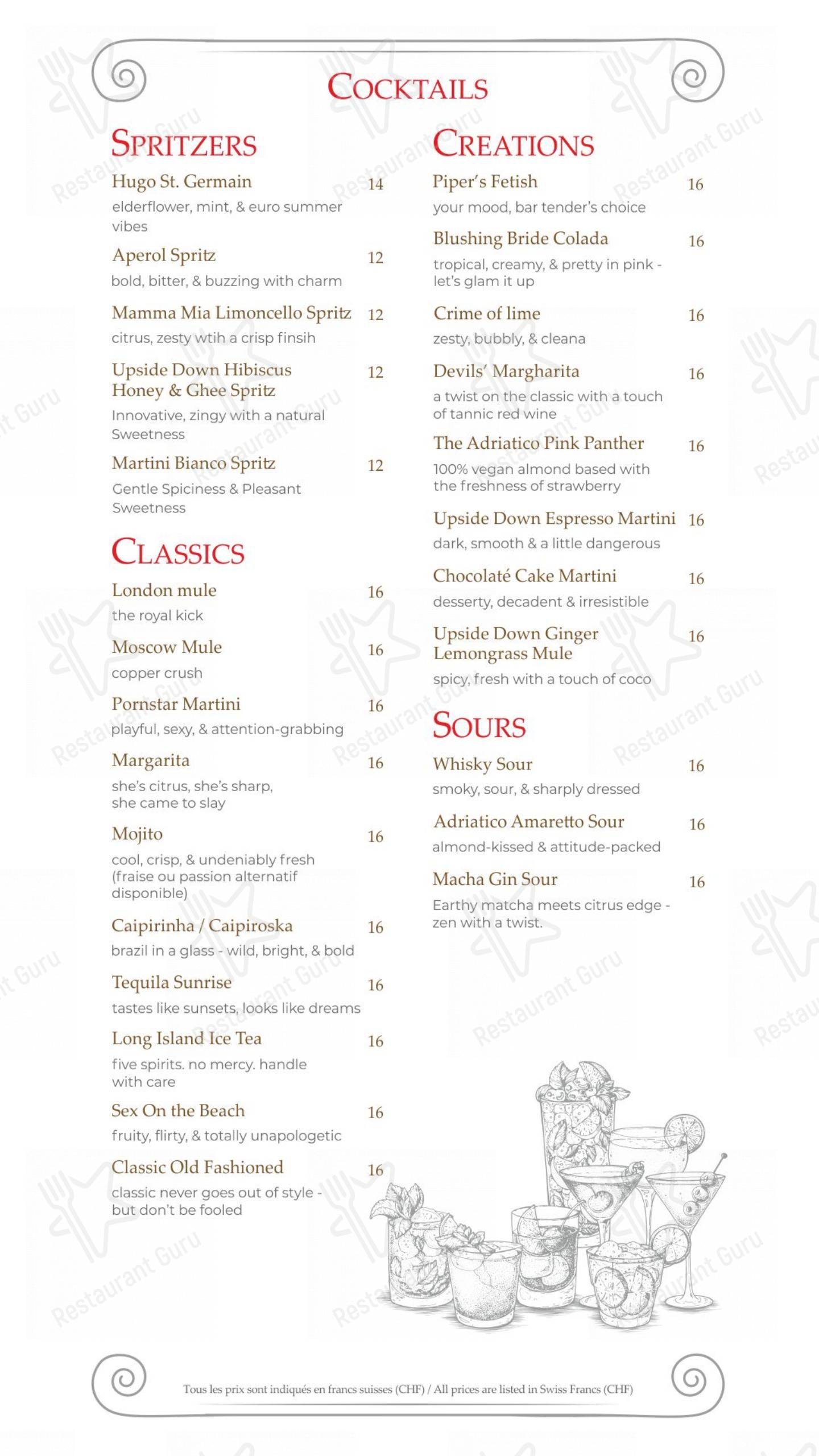 Menu per Hostellerie de Genève ristorante