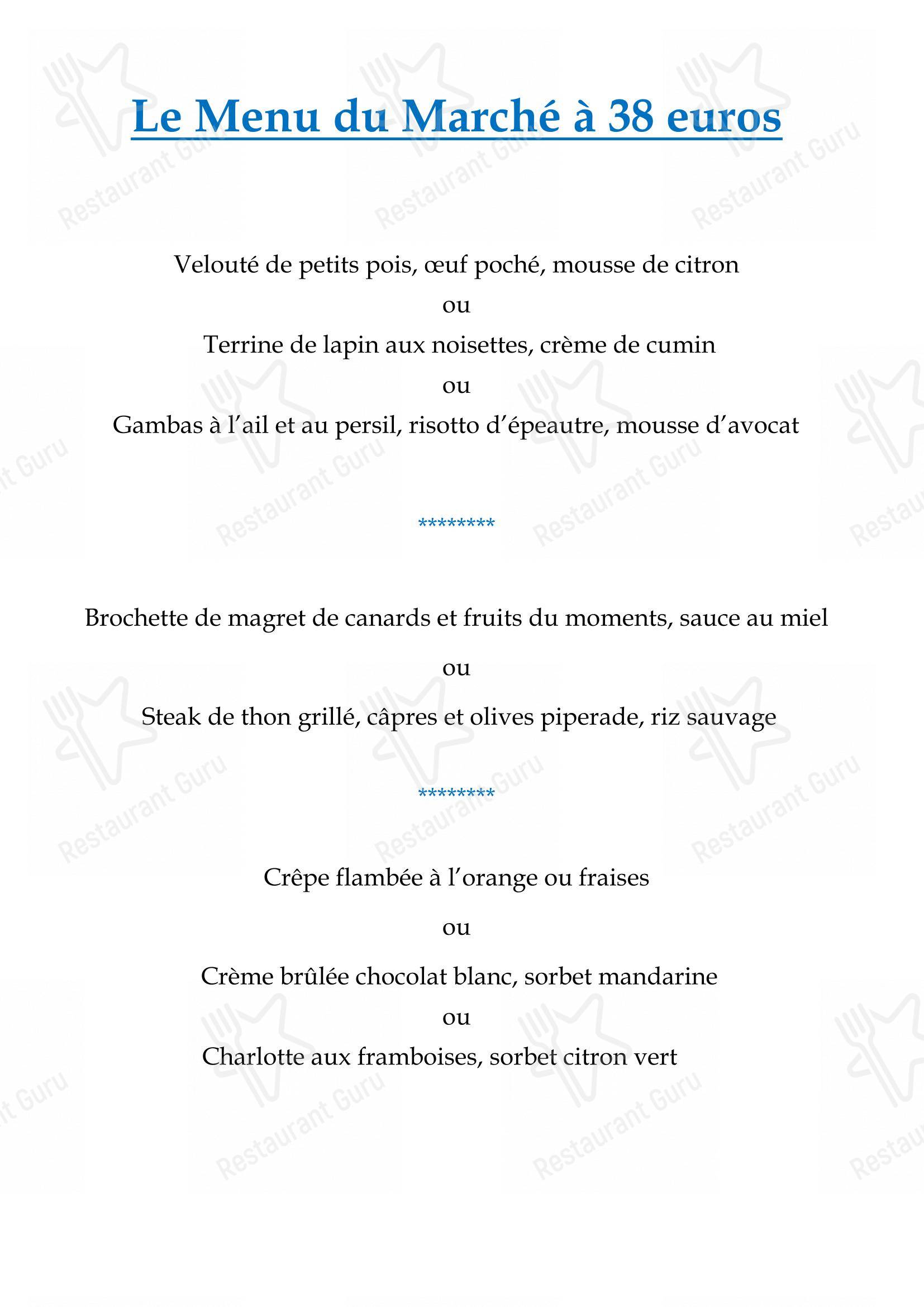 Menu bar pour Logis Hôtel le Sablier du Temps restaurant