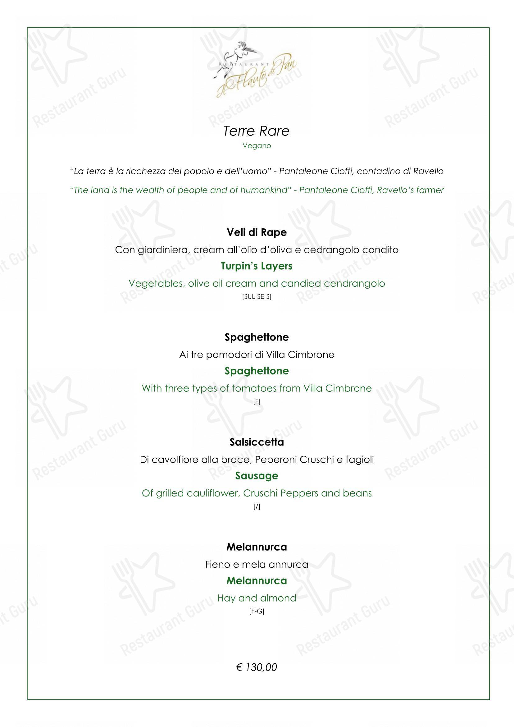 Lucille's Balcony in Ravello - Menu