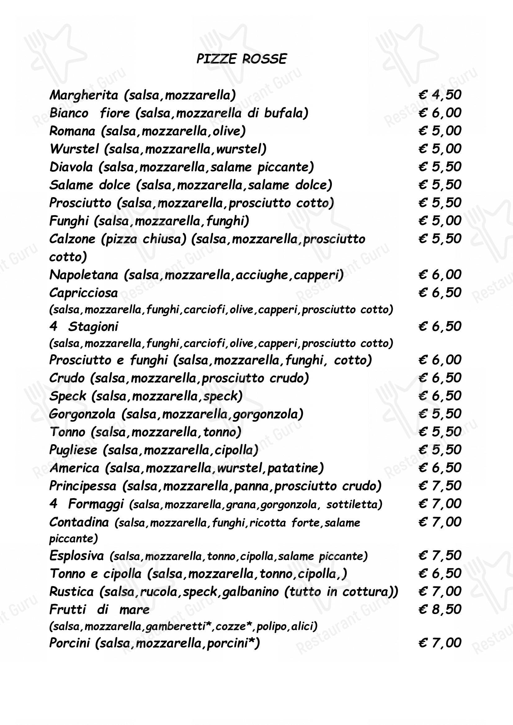 Menu per Il Fragno da Peppino in Alberobello