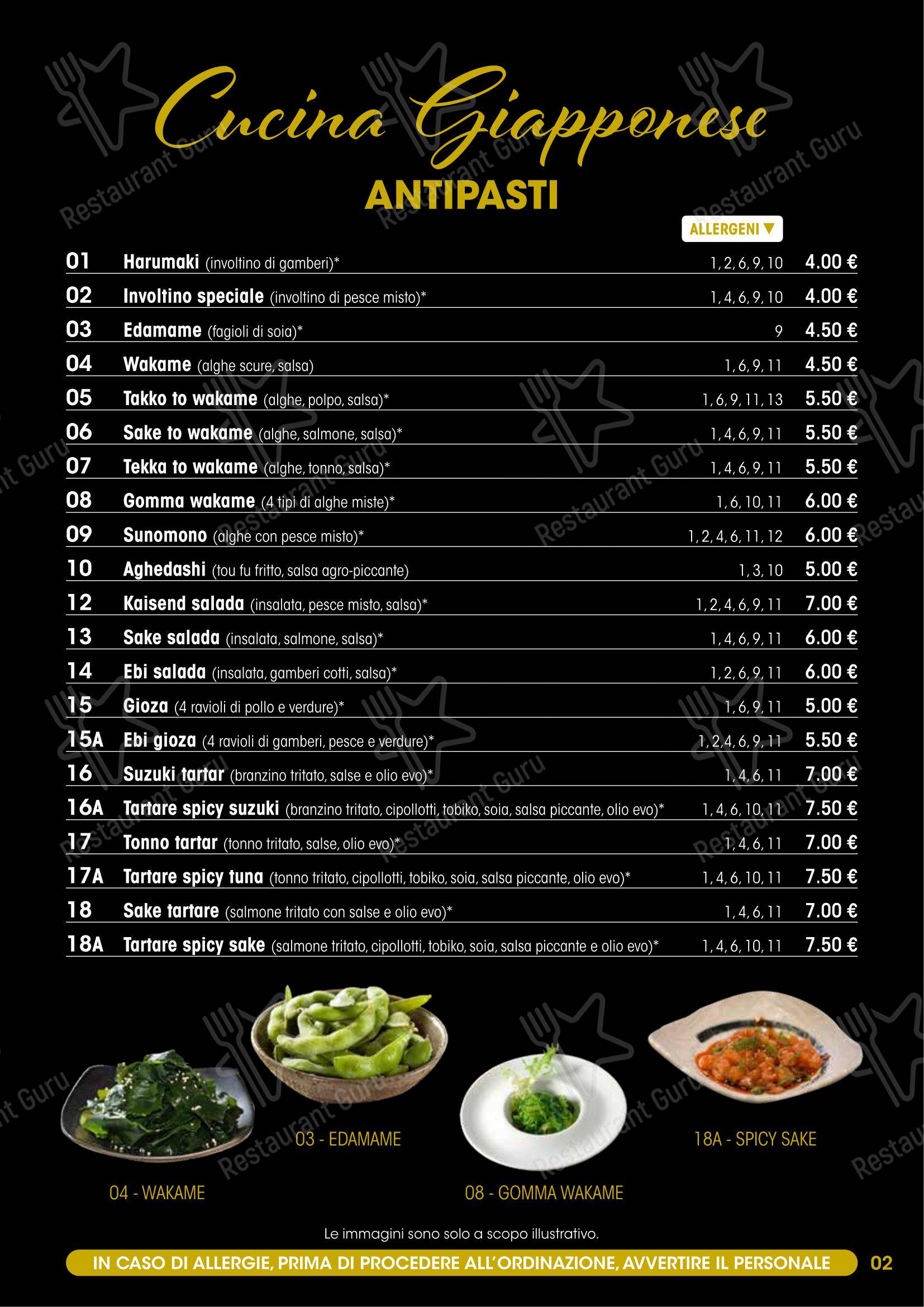 Menu per Modo Fusion Restaurant in Gallarate