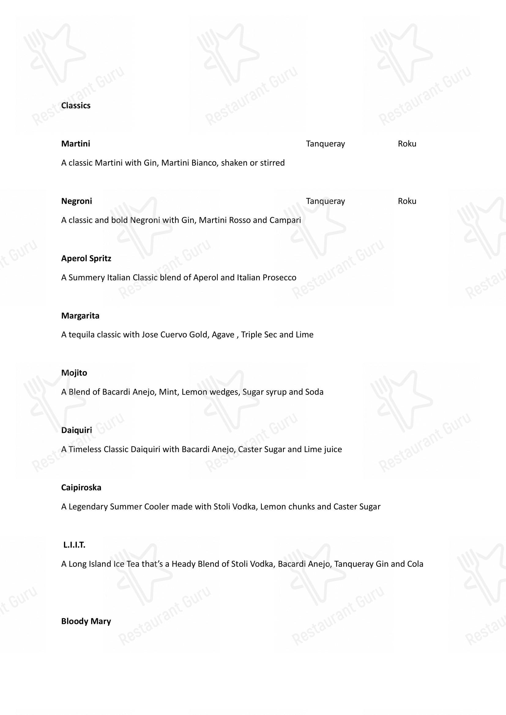 Menu for Music & Mountains - Hillside Cafe & Cocktail Bar in New Delhi