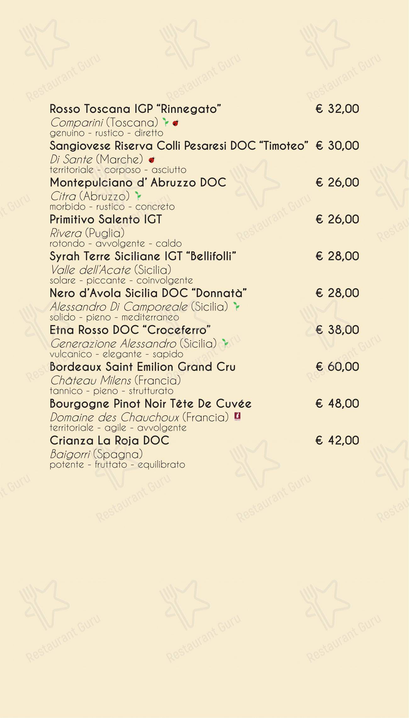 Menu bar per Officina del Riso Marghera in Milano